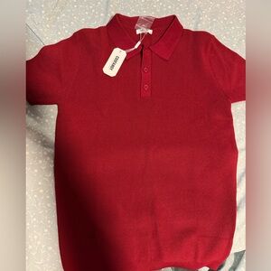 COOFANDY Men Knit Polo Shirt Hem Cuffed Cotton Men Medium